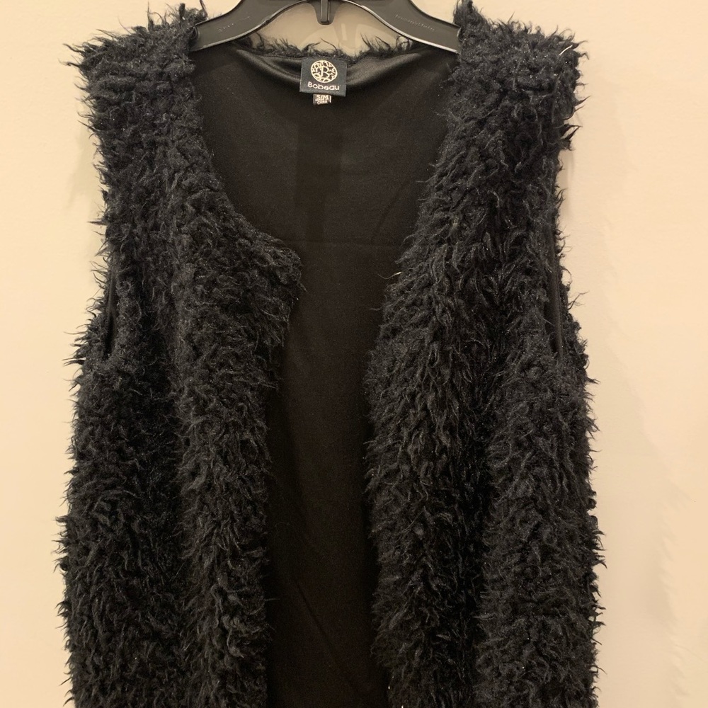 Nordstrom black faux fur vest